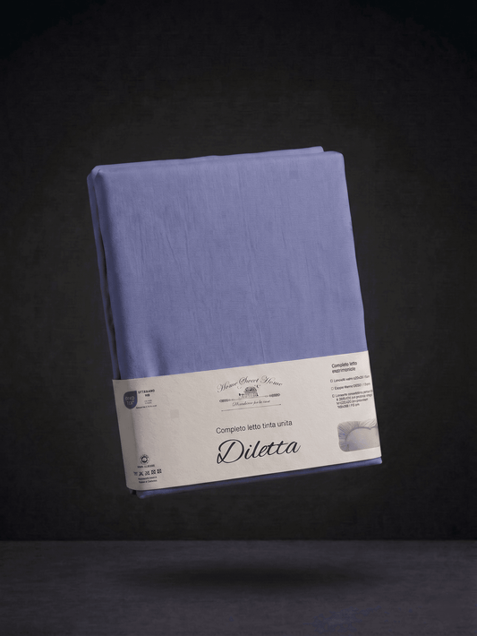 Completo Letto Matrimoniale 100% Cotone Tinta Unita – Linea Diletta