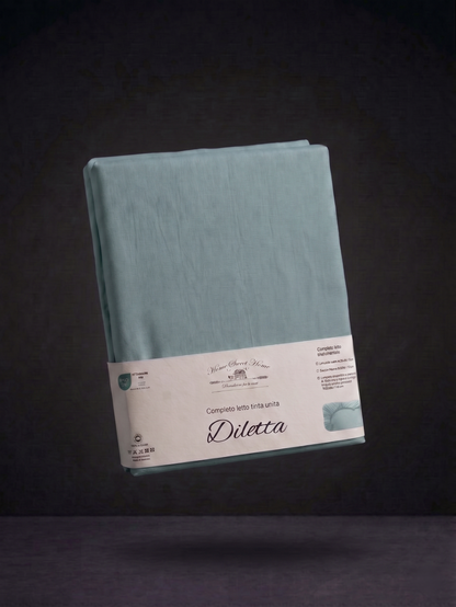 Completo Letto Matrimoniale 100% Cotone Tinta Unita – Linea Diletta