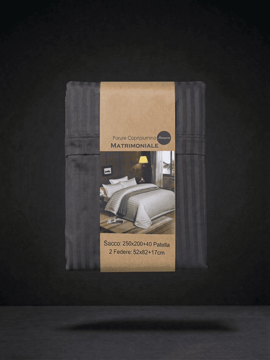 Black double duvet cover set with a soft, matte manopesca effect from Home Sweet Home bedding collection.
