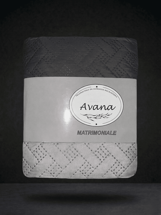 Sonno velato bicolore trapuntino matrimoniale in microfibra grigio chiaro e scuro, lightweight bedding for comfortable sleep.
