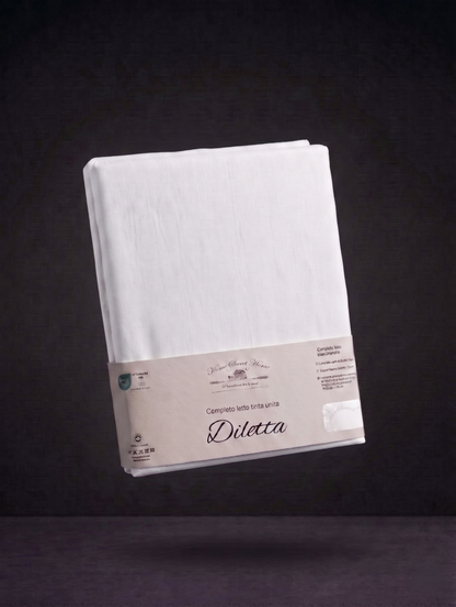 Completo Letto Matrimoniale 100% Cotone Tinta Unita – Linea Diletta