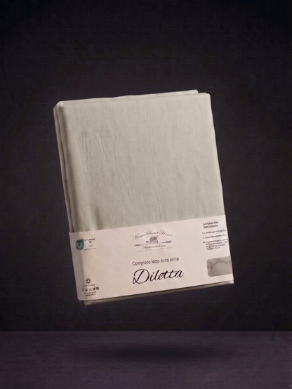 Completo Letto Matrimoniale 100% Cotone Tinta Unita – Linea Diletta