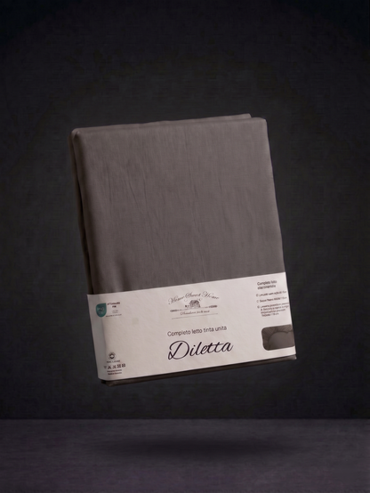 Completo Letto Matrimoniale 100% Cotone Tinta Unita – Linea Diletta