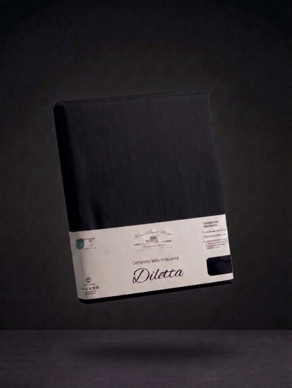 Completo Letto Matrimoniale 100% Cotone Tinta Unita – Linea Diletta