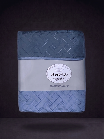 Two-Tone Microfiber Quilted Bedspread - Double
