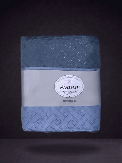 Two-Tone Microfiber Quilted Bedspread - Double