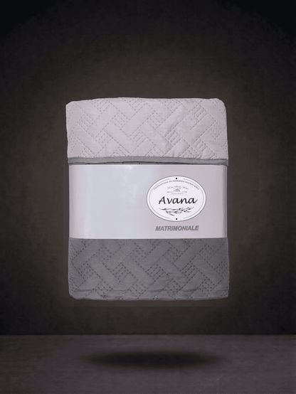 Two-Tone Microfiber Quilted Bedspread - Double