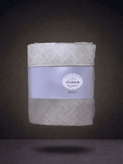 Two-Tone Microfiber Quilted Bedspread - Double